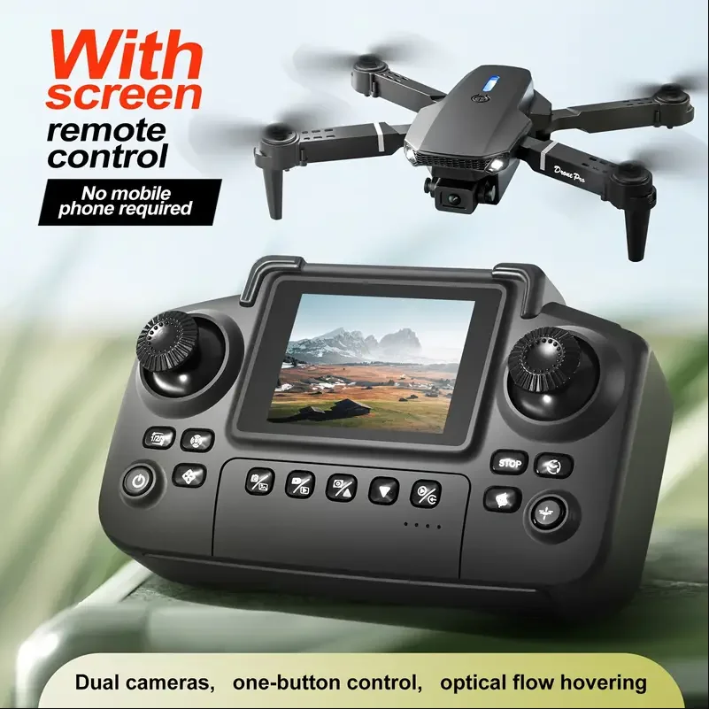 Eachine Drone E58 - โดรน 2025 E88 กล้องคู่ความคมชัดสูง, ควบคุมผ่านหน้าจอ ไม่ต้องใช้โทรศัพท์,